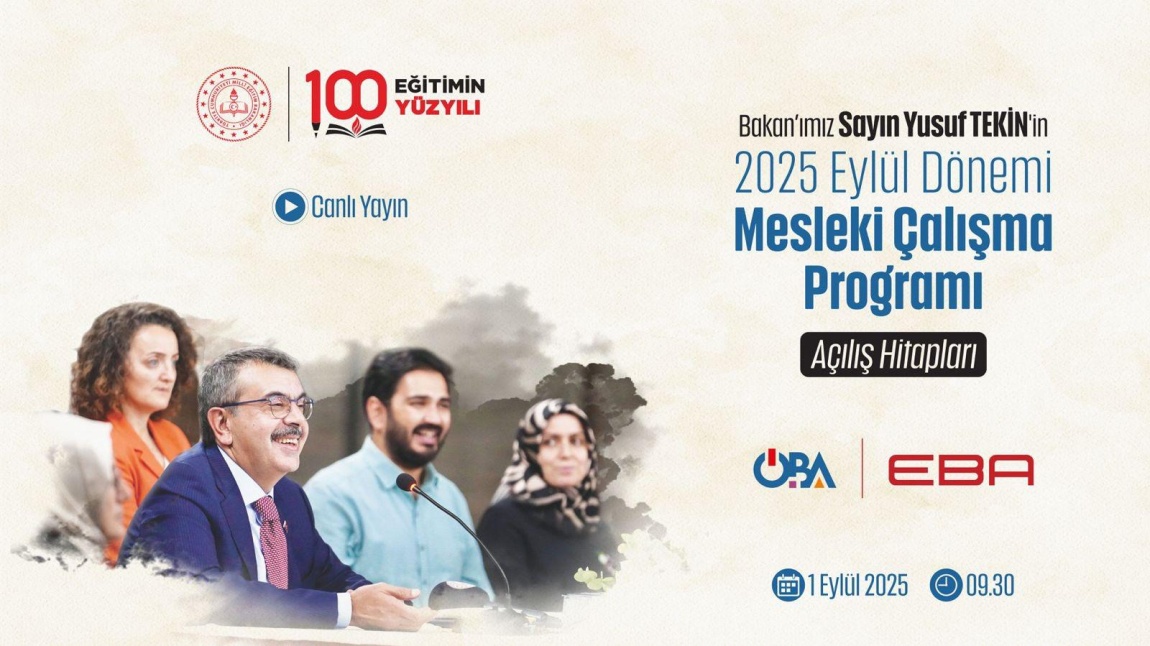 2025 EYLÜL DÖNEMİ MESLEKİ ÇALIŞMA PROGRAMI